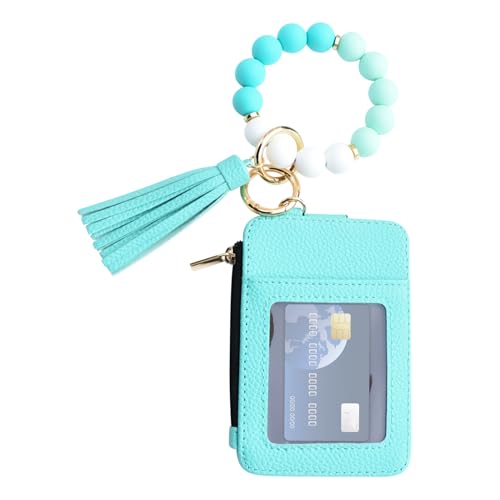 WJnflQN Schlüsselband mit Geldbörse | Mit Perlen Und Quaste Armband Kartenhalter - Münzenhalter für Damen | Party Verabredung Geburtstag Feiertag Urlaub Einkaufen Reisen von WJnflQN