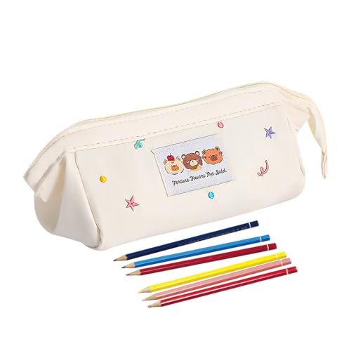 WJnflQN Stiftetui Süß - Bär Stiftetasche Niedliches Federmäppchen | Schreibwarenhalter Federtasche Für Stifte Unisex Schüler Kinder Reise Schule Uni von WJnflQN