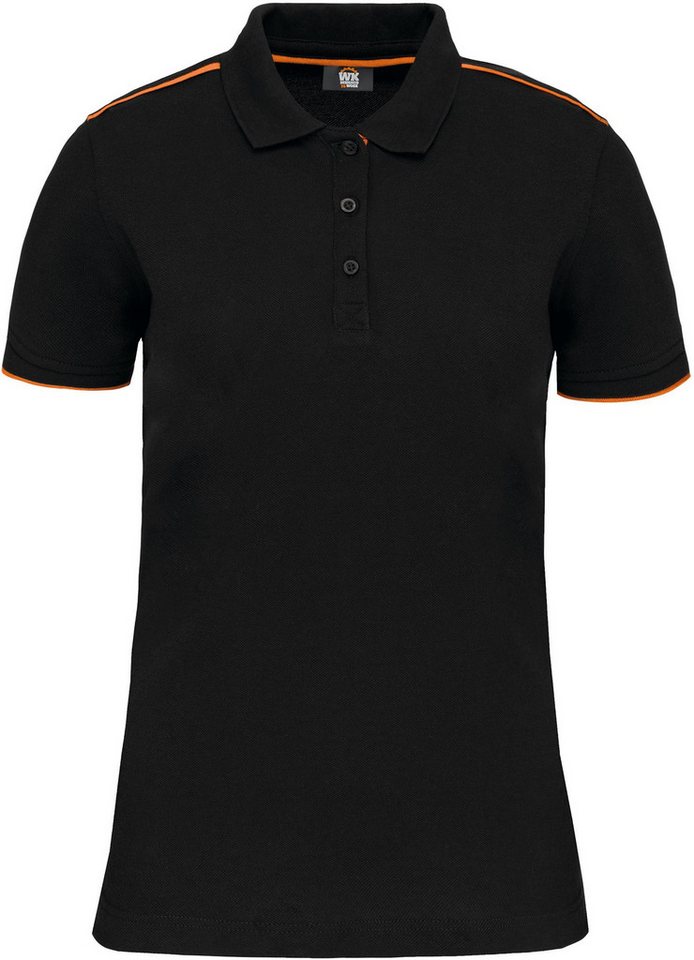 WK. Designed To Work Poloshirt Damen-Polohemd Day To Day mit kontrastfarbenen, kurzen Ärmel von WK. Designed To Work