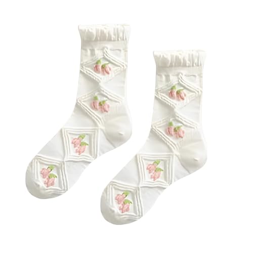 WKRTDY 1 Paar Weiße Rüschen Socken, Spitzen Söckchen mit Rüschen, Spitzen Knöchel Trachtensocken Damen, Spitzensocken, Dirndl Socken Damen, für Kleidung Frauen WKRTDY 1 Paar Weiße Rüschen Socken, Spitzen Söckchen mit Rüschen, Spitzen Knöchel Trachtensocken Damen, Spitzensocken, Dirndl Socken Damen, für Kleidung Frauen von WKRTDY