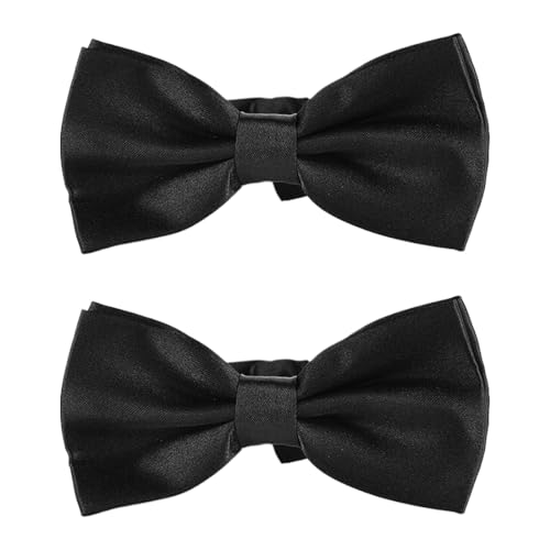 WKRTDY 2er Set verstellbare, vorgebundene Herrenfliegen aus Satin für formelle Anlässe wie Hochzeit oder Business, In reiner Farbe, mit Hakenverschluss und perfektem Sitz, WKRTDY 2er Set verstellbare, vorgebundene Herrenfliegen aus Satin für formelle Anlässe wie Hochzeit oder Business, In reiner Farbe, mit Hakenverschluss und perfektem Sitz, von WKRTDY