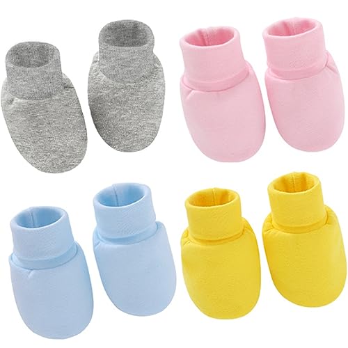 WKRTDY 8er Set Babyhandschuhe - Baby Mittens Neugeborene, Baumwoll-Fäustlinge für neugeborene Babys und Säuglinge, unisex, für 0-12 Monate, ideal als Geschenk für Jungen und Mädchen von WKRTDY