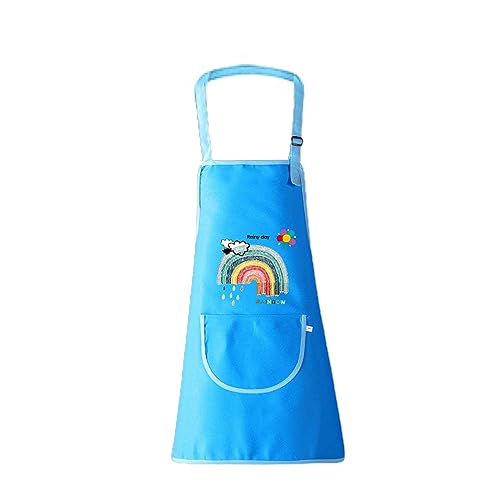 WKRTDY Verstellbare Kinder Malschürze mit praktischen Taschen, ideal zum Basteln, Malen, Backen und Kochen für Jungen und Mädchen, Kochschürze für Kinder im Alter von 5-11 Jahren von WKRTDY