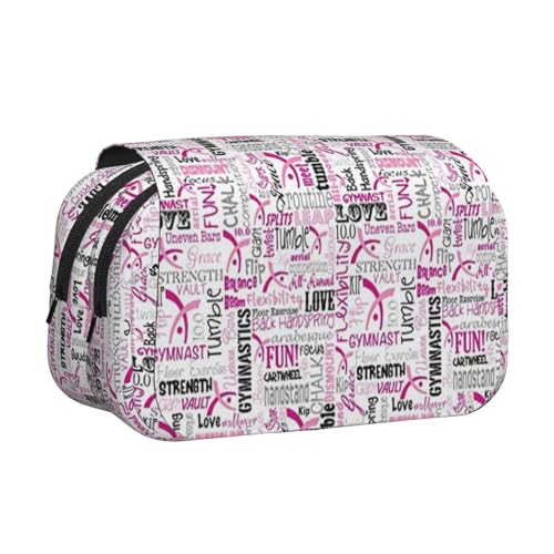 Federmäppchen mit großem Fassungsvermögen für Mädchen und Jungen, doppellagiges Federmäppchen mit Klappdeckel, Gymnastik-Stifttasche, Organizer, tragbare Bürobedarfs-Make-up-Tasche, Bleistifttasche von WKSGDSG