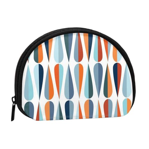 Kleine Münzbörse mit Reißverschluss, Mitte des Jahrhunderts, modern mit Tropfenformen, Mini-Geldbörse, Münztasche, tragbare Kleingeldbörse für Frauen und Mädchen, modische Damen-Canvas-Münztasche mit von WKSGDSG