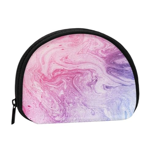 Kleine Münzbörse mit Reißverschluss, buntes Marmor, Pastellblau, Lila, Mini-Geldbörse, Münztasche, tragbare Kleingeldbörse für Damen und Mädchen, modische Damen-Canvas-Münztasche mit Schlüsselanhänger von WKSGDSG