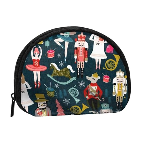 Kleine Münzbörse mit Reißverschluss für Damen, Nussknacker, Ballett, Weihnachten, Tanz, Mini-Geldbörse, Münztasche, tragbare Kleingeldbörse für Frauen und Mädchen, modische Damen-Canvas-Münztasche mit von WKSGDSG