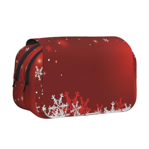 WKSGDSG Federmäppchen mit großem Fassungsvermögen für Mädchen und Jungen, doppellagiges Federmäppchen mit Klappdeckel, Weihnachts-Stifttasche, Organizer, tragbare Bürobedarfs-Make-up-Tasche von WKSGDSG