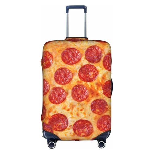 WKSGDSG Gepäckabdeckungen für Koffer, TSA-geprüft, 3D-Pizza-Pepperoni, elastischer Kofferschutz, passend für 45,7 - 53,3 cm Gepäck, kratzfest, waschbar, Reisekoffer-Bezug für Erwachsene und Kinder, 3D von WKSGDSG