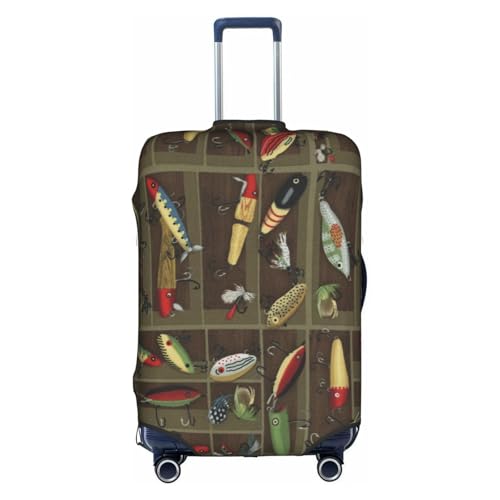 WKSGDSG Gepäckabdeckungen für Koffer, TSA-geprüft, Angelköder-Stil, elastische Kofferabdeckung, passend für 45,7 - 53,3 cm Gepäck, kratzfest, waschbar, Reisekoffer-Abdeckung für Erwachsene und Kinder von WKSGDSG