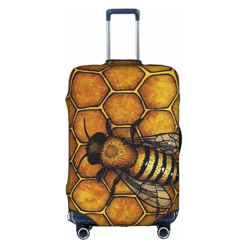 WKSGDSG Gepäckabdeckungen für Koffer, TSA-geprüft, Bienen-Honigbienen-Gummi-Koffer-Schutz, passend für 45,7 - 53,3 cm Gepäck, kratzfest, waschbar, Reisekoffer-Abdeckung für Erwachsene und Kinder von WKSGDSG
