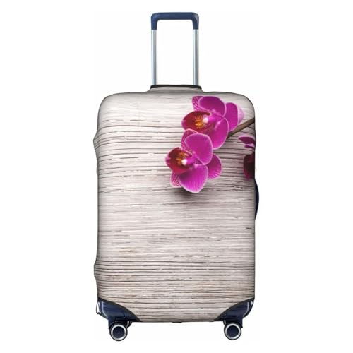 WKSGDSG Gepäckabdeckungen für Koffer, TSA-geprüft, Blumenmuster, elastisch, passend für 45,7 - 53,3 cm Gepäck, kratzfest, waschbar, Reisekoffer-Abdeckung für Erwachsene und Kinder, Blumenholz, L von WKSGDSG