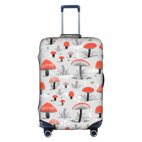 WKSGDSG Gepäckabdeckungen für Koffer, TSA-geprüft, Cartoon-Pilze, elastisch, passend für 45,7 - 53,3 cm Gepäck, kratzfest, waschbar, Reisekoffer-Abdeckung für Erwachsene und Kinder, Cartoon Pilze, M von WKSGDSG