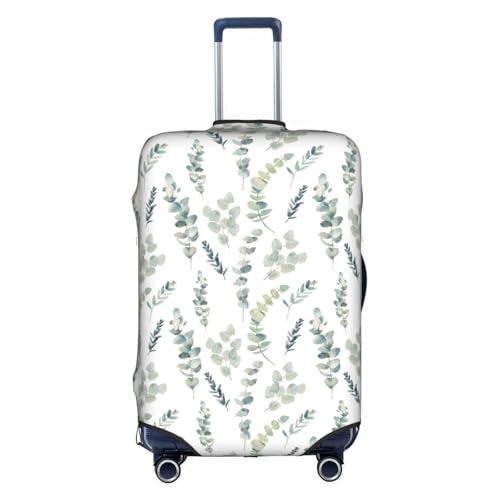 WKSGDSG Gepäckabdeckungen für Koffer, TSA-geprüft, Eukalyptusblätter, elastischer Kofferschutz, passend für 45,7 - 53,3 cm Gepäck, kratzfest, waschbar, Reisekoffer-Abdeckung für Erwachsene und Kinder von WKSGDSG
