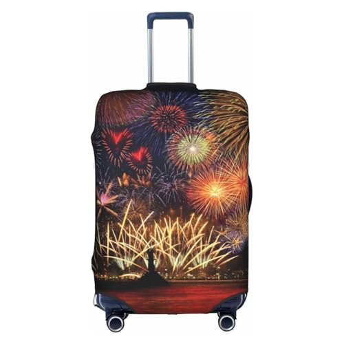 WKSGDSG Gepäckabdeckungen für Koffer, TSA-geprüft, Feuerwerk, elastische Kofferabdeckung, passend für 45,7 - 53,3 cm Gepäck, kratzfest, waschbar, Reisekoffer-Abdeckung für Erwachsene und Kinder von WKSGDSG