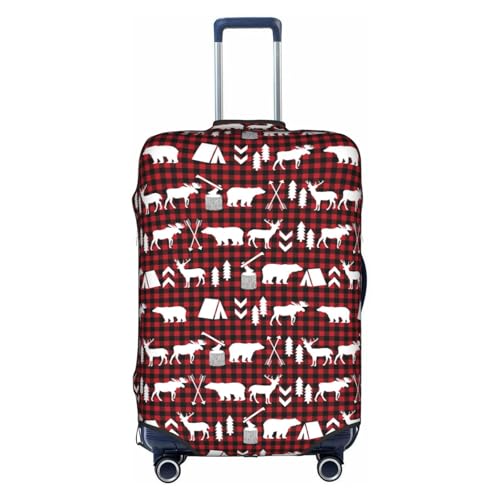 WKSGDSG Gepäckabdeckungen für Koffer, TSA-geprüft, Kuhhhbaum, Weihnachten, elastisch, passend für 45,7 - 53,3 cm Gepäck, kratzfest, waschbar, Reisekoffer-Abdeckung für Erwachsene und Kinder, Kuh von WKSGDSG