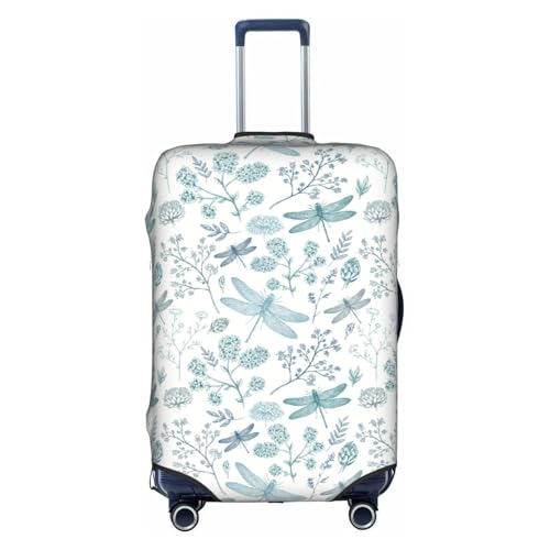 WKSGDSG Gepäckabdeckungen für Koffer, TSA-geprüft, Libellen-Gummi-Kofferabdeckung, passend für 45,7 - 53,3 cm Gepäck, kratzfest, waschbar, Reisekoffer-Abdeckung für Erwachsene und Kinder, libelle, L von WKSGDSG