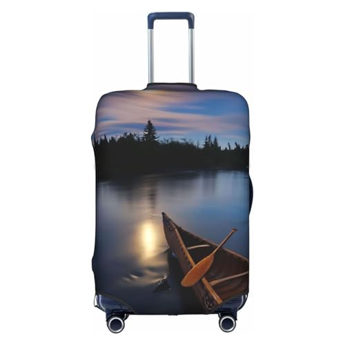 WKSGDSG Gepäckabdeckungen für Koffer, TSA-geprüft, Moonlit River, elastischer Kofferschutz, passend für 45,7 - 53,3 cm Gepäck, kratzfest, waschbar, Reisekoffer-Abdeckung für Erwachsene und Kinder von WKSGDSG