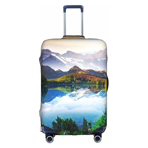 WKSGDSG Gepäckabdeckungen für Koffer, TSA-geprüft, Mountain View Sunny Day, Natur, elastisch, passend für 45,7 - 53,3 cm Gepäck, kratzfest, waschbar, Reisekoffer-Abdeckung für Erwachsene und Kinder von WKSGDSG