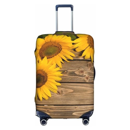 WKSGDSG Gepäckabdeckungen für Koffer, TSA-geprüft, Sonnenblumen, elastisch, passend für 45,7 - 53,3 cm Gepäck, kratzfest, waschbar, Reisekoffer-Abdeckung für Erwachsene und Kinder, Sonnenblumen aus von WKSGDSG