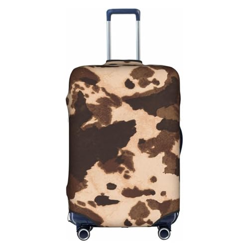 WKSGDSG Gepäckabdeckungen für Koffer, TSA-geprüft, braunes Rindsleder, elastisch, passend für 45,7 - 53,3 cm Gepäck, kratzfest, waschbar, Reisekoffer-Abdeckung für Erwachsene und Kinder, Braunes von WKSGDSG