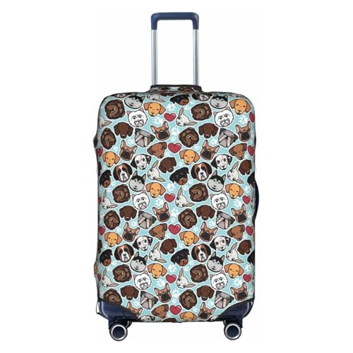 WKSGDSG Gepäckabdeckungen für Koffer, TSA-geprüft, niedlicher Hund, elastisch, passend für 45,7 - 53,3 cm Gepäck, kratzfest, waschbar, Reisekoffer-Abdeckung für Erwachsene und Kinder, Niedlicher Hund von WKSGDSG