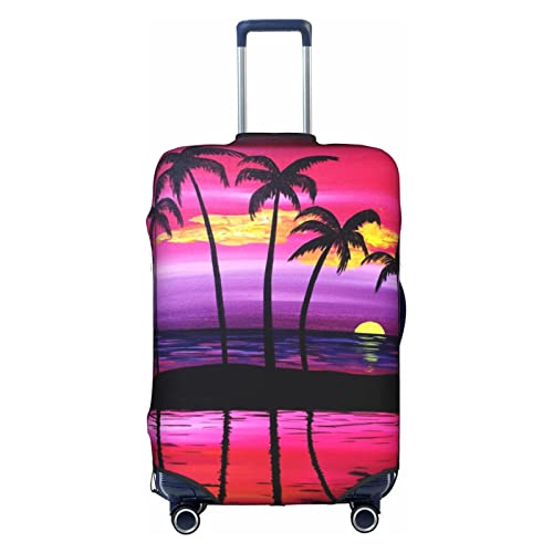 WKSGDSG Gepäckabdeckungen für Koffer, TSA-geprüft, tropische Palme, elastisch, passend für 45,7 - 53,3 cm Gepäck, kratzfest, waschbar, Reisekoffer-Abdeckung für Erwachsene und Kinder, Tropische Palme von WKSGDSG