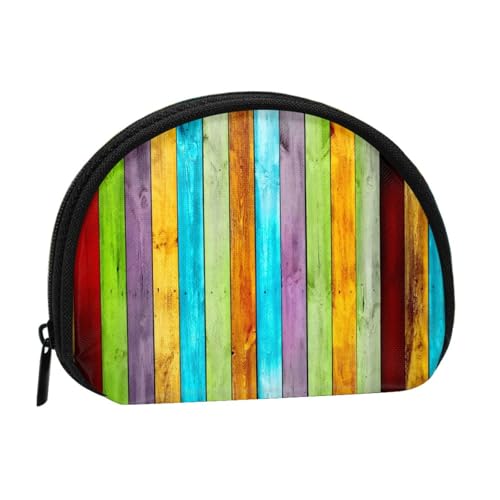 WKSGDSG Kleine Geldbörse mit Reißverschluss, Eichenholz, Mini-Geldbörse, Münztasche, tragbare Geldbörse für Frauen und Mädchen, modische Damen-Canvas-Münztasche mit Schlüsselanhänger von WKSGDSG