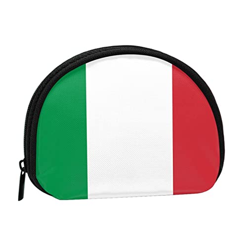 WKSGDSG Kleine Geldbörse mit Reißverschluss, Italien-Flagge, Mini-Geldbörse, Münztasche, tragbare Kleingeldbörse für Frauen und Mädchen, modische Damen-Canvas-Münztasche mit Schlüsselanhänger von WKSGDSG
