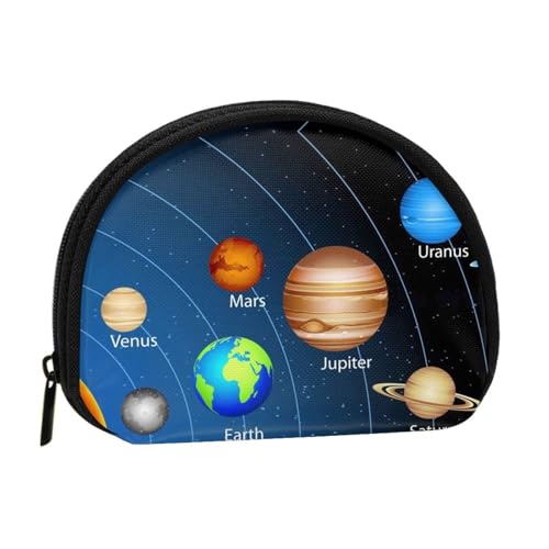 WKSGDSG Kleine Geldbörse mit Reißverschluss, Weltraum Galaxie Mini Geldbörse Münztasche, tragbare Kleingeldbörse für Frauen Mädchen, Mode Damen Canvas Münztasche mit Schlüsselanhänger Kreditkarte Id von WKSGDSG