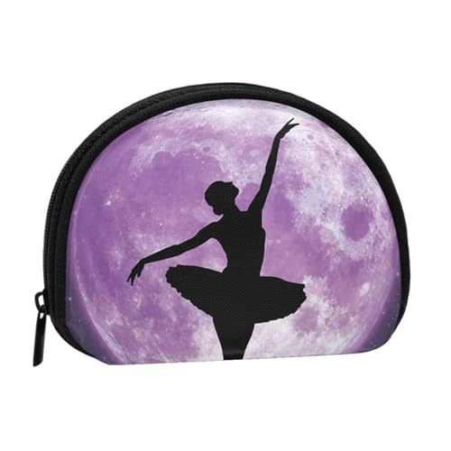WKSGDSG Kleine Münzbörse mit Reißverschluss, Ballerina-Tanz-Mini-Geldbörse, Münztasche, tragbare Kleingeldbörse für Frauen und Mädchen, modische Damen-Canvas-Münztasche mit Schlüsselanhänger von WKSGDSG