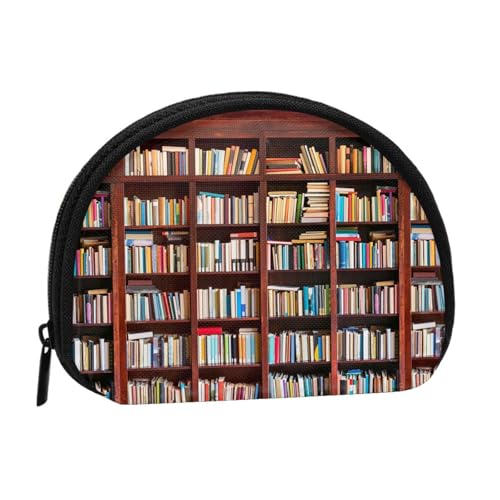 WKSGDSG Kleine Münzbörse mit Reißverschluss, Bücher Mini-Geldbörse, Münztasche, tragbare Kleingeldbörse für Frauen und Mädchen, modische Damen-Canvas-Münztasche mit Schlüsselanhänger von WKSGDSG