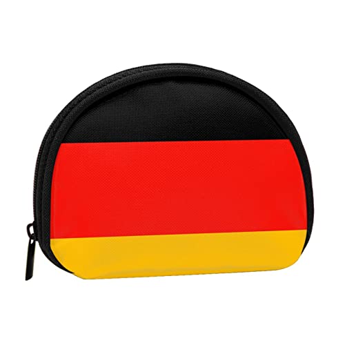 WKSGDSG Kleine Münzbörse mit Reißverschluss, Deutschland-Flagge, Mini-Geldbörse, Münztasche, tragbare Kleingeldbörse für Frauen und Mädchen, modische Damen-Canvas-Münztasche mit Schlüsselanhänger von WKSGDSG