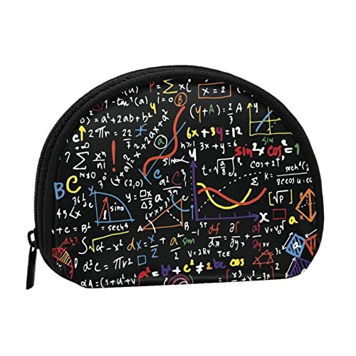 WKSGDSG Kleine Münzbörse mit Reißverschluss, Mathematikformel, Mini-Geldbörse, Münztasche, tragbare Kleingeldbörse für Frauen und Mädchen, modische Damen-Canvas-Münztasche mit Schlüsselanhänger von WKSGDSG