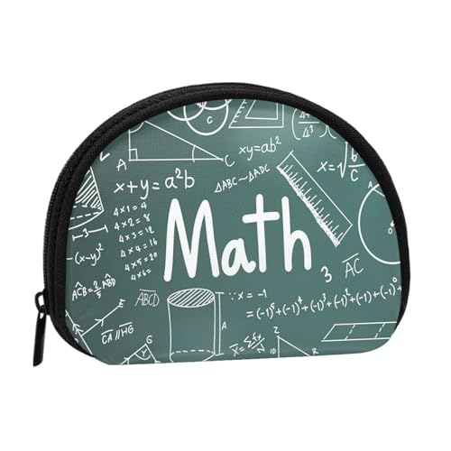 WKSGDSG Kleine Münzbörse mit Reißverschluss, Mathematikunterricht, Mini-Geldbörse, Münztasche, tragbare Geldbörse für Frauen und Mädchen, modische Damen-Canvas-Münztasche mit Schlüsselanhänger von WKSGDSG