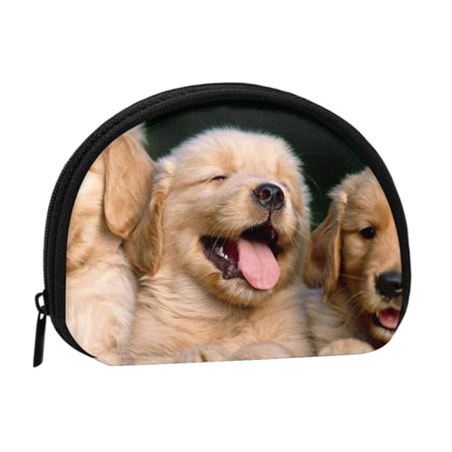 WKSGDSG Kleine Münzbörse mit Reißverschluss, Mini-Geldbörse für Hunde, Welpen, Haustiere, tragbare Kleingeldbörse für Frauen und Mädchen, modische Damen-Canvas-Münztasche mit Schlüsselanhänger von WKSGDSG