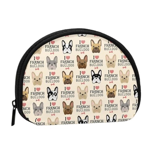 WKSGDSG Kleine Münzbörse mit Reißverschluss, Mini-Geldbörse für Hunde, tragbare Geldbörse für Frauen und Mädchen, modische Damen-Canvas-Münztasche mit Schlüsselanhänger von WKSGDSG