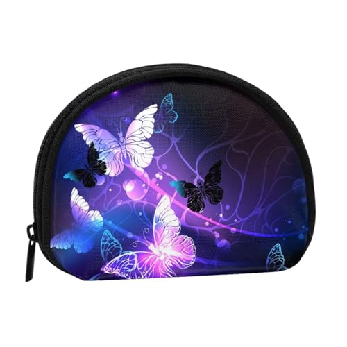 WKSGDSG Kleine Münzbörse mit Reißverschluss, Schmetterlinge, Mini-Geldbörse, Münztasche, tragbare Kleingeldbörse für Frauen und Mädchen, modische Damen-Canvas-Münztasche mit Schlüsselanhänger von WKSGDSG