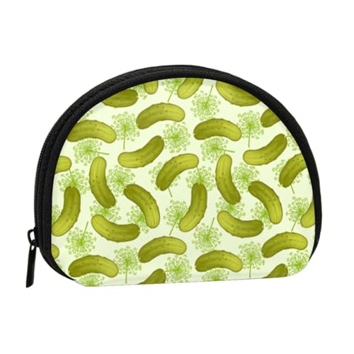 WKSGDSG Kleine Münzbörse mit Reißverschluss, Sushi Dill Pickles Mini-Geldbörse, Münztasche, tragbare Kleingeldbörse für Frauen und Mädchen, modische Damen-Canvas-Münztasche mit Schlüsselanhänger von WKSGDSG