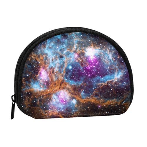 WKSGDSG Kleine Münzbörse mit Reißverschluss, Universum Galaxie, Weltraum, Mini-Geldbörse, Münztasche, tragbare Kleingeldbörse für Frauen und Mädchen, modische Damen-Canvas-Münztasche mit von WKSGDSG