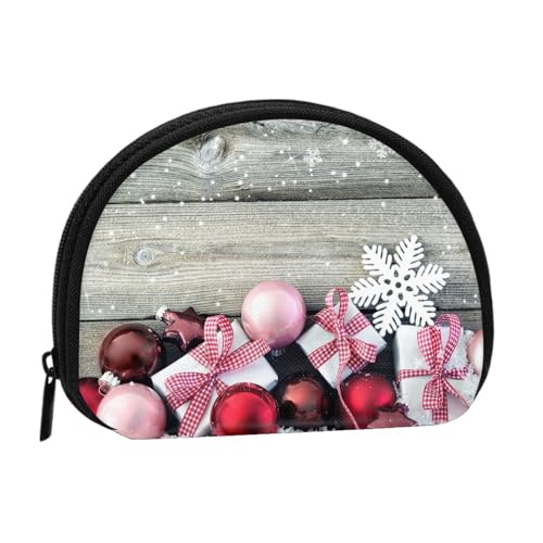 WKSGDSG Kleine Münzbörse mit Reißverschluss, Weihnachts-Mini-Geldbörse, Münztasche, tragbare Kleingeldbörse für Frauen und Mädchen, modische Damen-Canvas-Münztasche mit Schlüsselanhänger von WKSGDSG
