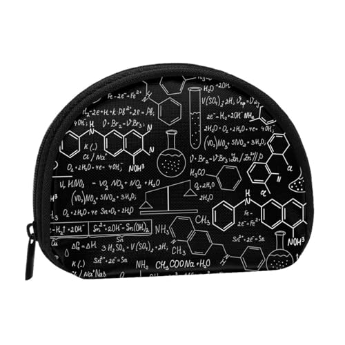 WKSGDSG Kleine Münzbörse mit Reißverschluss, Wissenschaft Chemie, Mini-Geldbörse, Münztasche, tragbare Kleingeldbörse für Frauen und Mädchen, modische Damen-Canvas-Münztasche mit Schlüsselanhänger von WKSGDSG