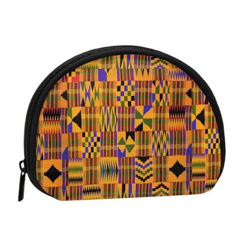WKSGDSG Kleine Münzbörse mit Reißverschluss, afrikanisches Weben, Mini-Geldbörse, Münztasche, tragbare Kleingeldbörse für Frauen und Mädchen, modische Damen-Canvas-Münztasche mit Schlüsselanhänger von WKSGDSG