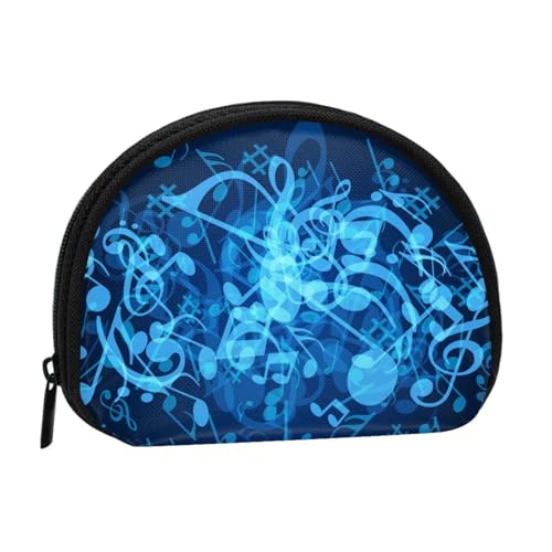 WKSGDSG Kleine Münzbörse mit Reißverschluss, blaue Musiknoten, Mini-Geldbörse, Münztasche, tragbare Kleingeldbörse für Frauen und Mädchen, modische Damen-Canvas-Münztasche mit Schlüsselanhänger von WKSGDSG