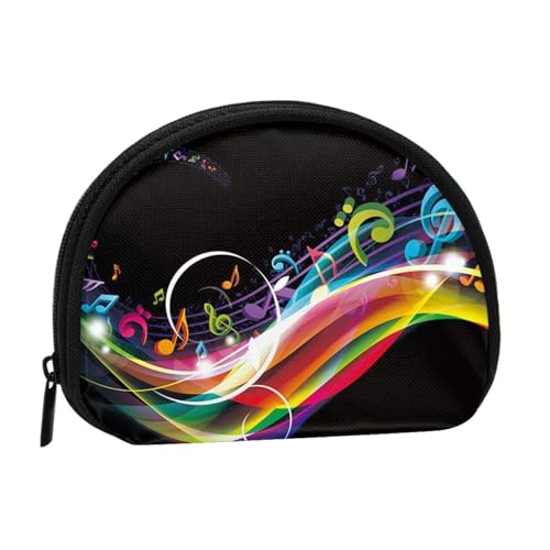 WKSGDSG Kleine Münzbörse mit Reißverschluss, bunte Musik-Mini-Geldbörse, Münztasche, tragbare Geldbörse für Frauen und Mädchen, modische Damen-Canvas-Münztasche mit Schlüsselanhänger von WKSGDSG