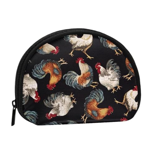 WKSGDSG Kleine Münzbörse mit Reißverschluss, französischer Hahn, Mini-Geldbörse, Münztasche, tragbare Kleingeldbörse für Frauen und Mädchen, modische Damen-Canvas-Münztasche mit Schlüsselanhänger von WKSGDSG