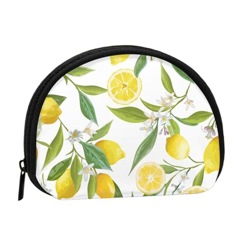 WKSGDSG Kleine Münzbörse mit Reißverschluss, frische tropische Zitronen, Mini-Geldbörse, Münztasche, tragbare Kleingeldbörse für Frauen und Mädchen, modische Damen-Canvas-Münztasche mit von WKSGDSG