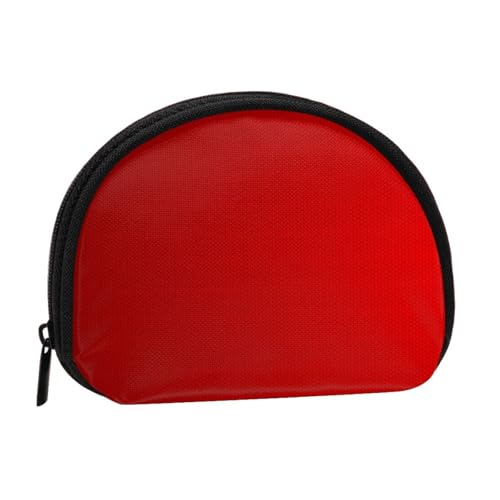 WKSGDSG Kleine Münzbörse mit Reißverschluss, rote Streifen, Mini-Geldbörse, Münztasche, tragbare Geldbörse für Frauen und Mädchen, modische Damen-Canvas-Münztasche mit Schlüsselanhänger von WKSGDSG