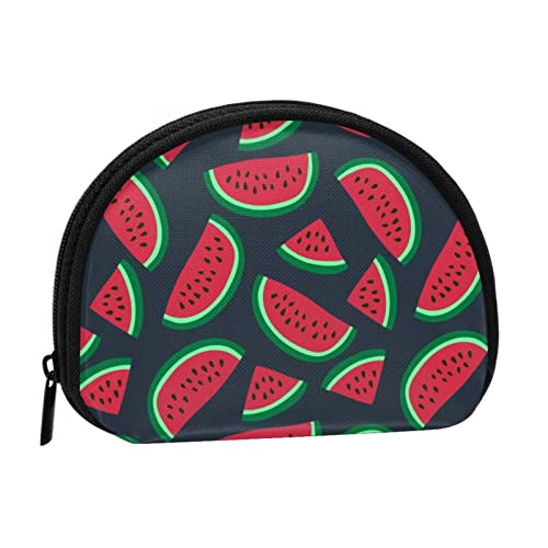 WKSGDSG Kleine Münzbörse mit Reißverschluss, rote Wassermelone, Mini-Geldbörse, Münztasche, tragbare Kleingeldbörse für Frauen und Mädchen, modische Damen-Canvas-Münztasche mit Schlüsselanhänger von WKSGDSG