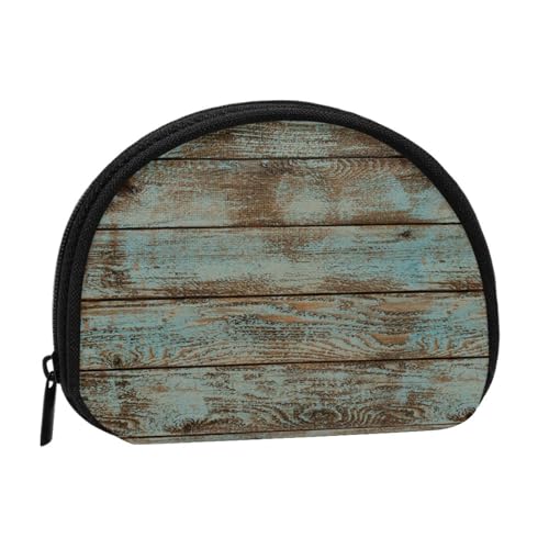 WKSGDSG Kleine Münzbörse mit Reißverschluss, rustikales altes Scheunenholz, Mini-Geldbörse, Münztasche, tragbare Kleingeldbörse für Frauen und Mädchen, modische Damen-Canvas-Münztasche mit von WKSGDSG